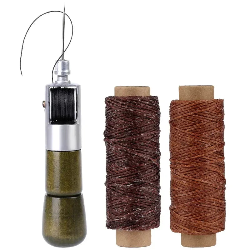 Fenrry Leder Nähahle Set – Manuelle Handnähmaschine mit Wachsgarn &amp; Nadeln für Leder, Canvas &amp; Schusterarbeiten 