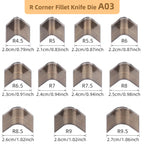 QJH Kit de poinçons en cuir – Outils de poinçonnage d'angle haut de gamme en acier au carbone pour outils à main, couteaux et sacs (R2–R18)