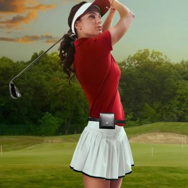 MEROCA Golf Gürteltasche aus PU-Leder – Wasserdichte & stoßfeste Golf Ball Waist Bag im koreanischen Design