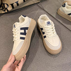 Damen Plateau Sneaker – Chunky Outdoor Trainer mit Höhenerhöhung aus Velours-Optik pour Frühling &amp; Herbst 