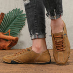 Herren Low-Cut Leder Sneaker Loafer – Weiche Slip-On Freizeitschuhe mit rutschfester Sohle, Große Größen für Frühjahr & Sommer 2025