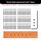 WUTA Multifunktionaler Leder Lochstanzer – Austauschbares Stich- & Lochwerkzeug mit Rund-, Diamant-, Oliven- & French-Style Köpfen