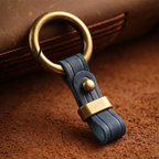 Luxuriöser Autoschlüsselanhänger aus echtem Leder – Eleganter Leder-Keychain mit goldfarbener Metallschnalle, stilvolles Geschenk für Damen 