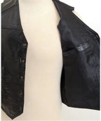 Herren Punk Motorrad Lederweste – Ärmellose Biker Weste mit V-Ausschnitt, Knopfleiste & Streetwear Look für Herbst & Winter