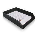 Business A4 Leder Dokumentenablage – Stapelbare PU Leder Schreibtischablage für Büro, Akten & Unterlagen