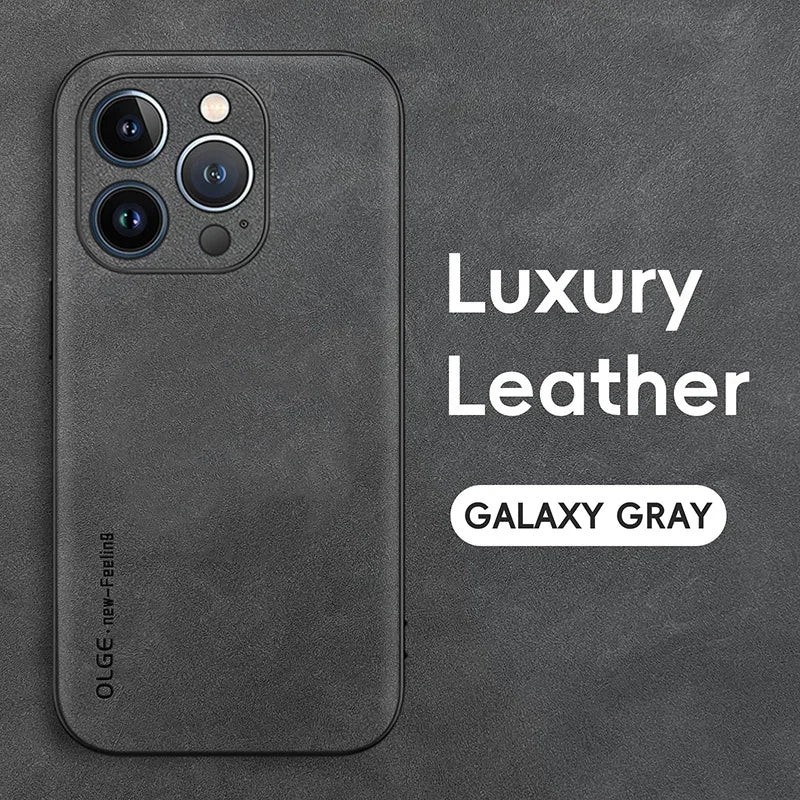 Luxuriöse iPhone Lederhülle aus Schafsleder – Matte Premium Handyhülle mit Rundumschutz pour iPhone 16, 15, 14, 13, 12, 11 Pro Max, Plus, X, XS &amp; XR