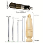 DIY Leder Nähhorn Set 24-teilig – Lederhandwerkzeug für Schnelles Nähen, Reparatur & Handwerk