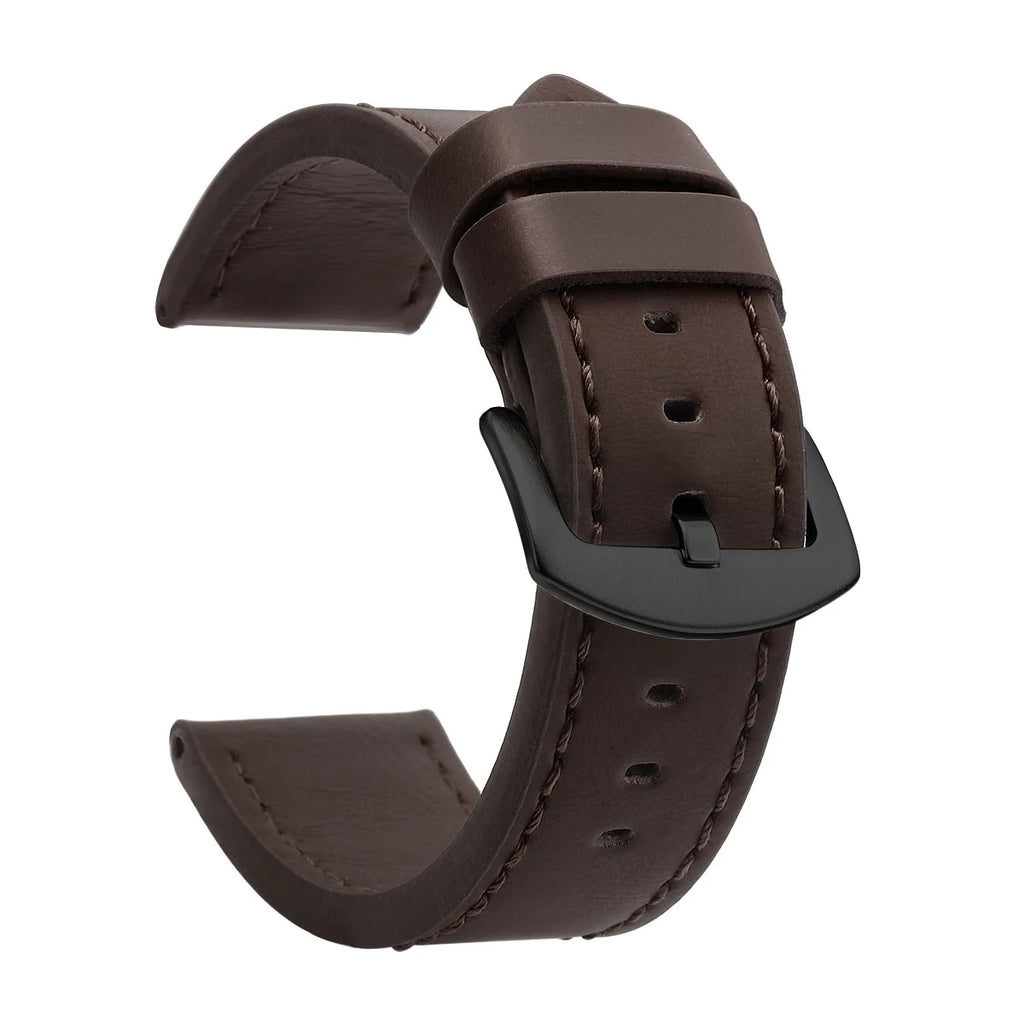 SAMCO Sport Vintage Leder-Uhrenarmband mit Edelstahlschließe - Correa de reloj clásica 18 / 20 / 22 / 24 mm para brazaletes