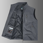 Herren Lederweste für Herbst & Winter – Winddichte, warme Outdoor Weste mit weichem Plüschfutter, komfortable Freizeit- & Sportweste