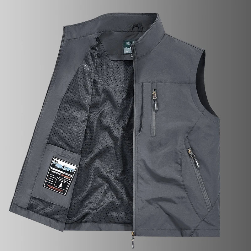 Herren Lederweste für Herbst & Winter – Winddichte, warme Outdoor Weste mit weichem Plüschfutter, komfortable Freizeit- & Sportweste