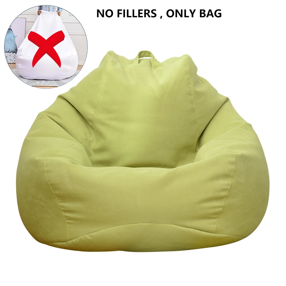 Lazy Sofa Bean Bag Bezug aus Leinenstoff – Sitzsack- &amp; Lounger-Hülle ohne Füllung für Wohnzimmer, Tatami &amp; Lounge 