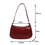 Retro PU-Leder Schultertasche für Damen – Modische Unterarmtasche in Einfarbig, Leichte Handbag