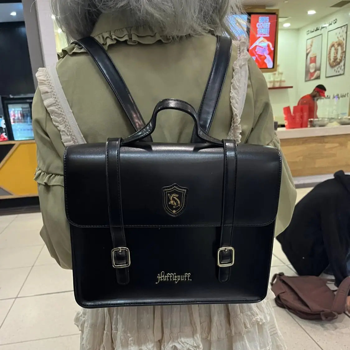 MINISO Harry Potter Rucksack & Crossbody Bag – PU Leder Schul- & Freizeitrucksack im Hogwarts Design für Damen & Herren