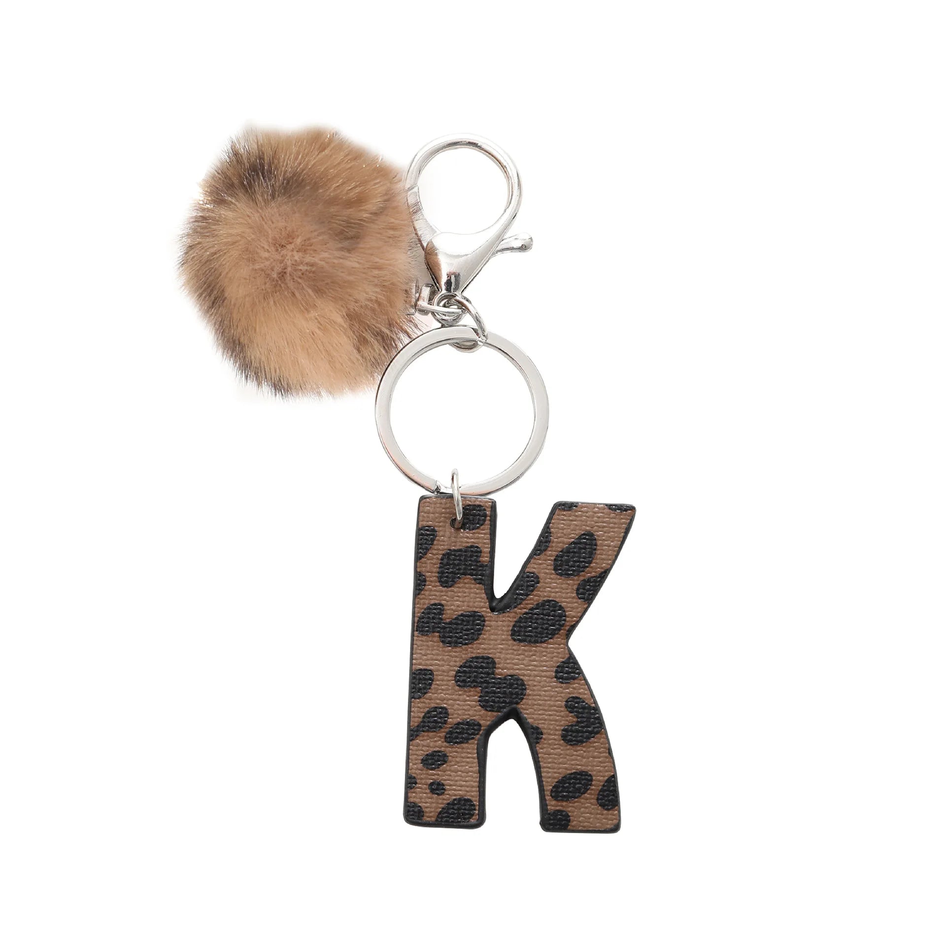 Modischer Leoparden Alphabet Schlüsselanhänger aus Kunstleder – Exquisiter Buchstaben-Keyring als Handtaschen-Charm & Geschenk