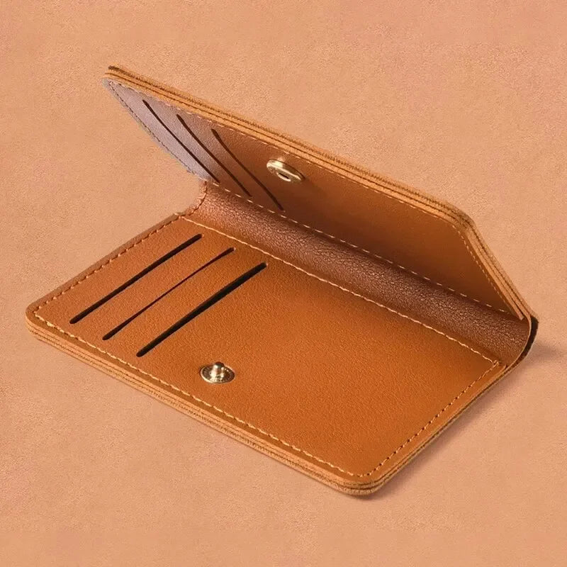 Petit porte-monnaie en cuir pour hommes – Ultra-dünne Kurzbörse mit Reißverschluss, Karten- und Münzfach 