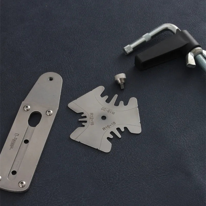 Handgemachtes Leder Werkzeugset für Reißverschluss-Montage – Edelstahl Tool für präzise Zipper-Ecken | DIY Starter Set