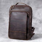 Vintage Herren Rucksack aus Crazy Horse Leder – Mochila para portátil más grande, práctica y robusta para viajes, senderismo y uso diario