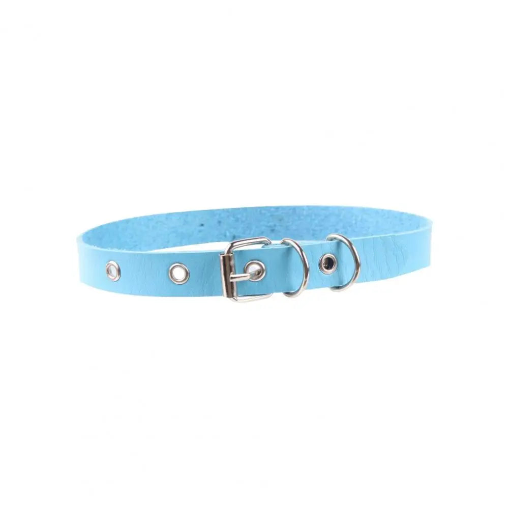 Vintage Punk Choker aus Kunstleder – Verstellbares Halsband mit Schnallen-Pin für Damen & Herren, Club- & Party-Accessoire