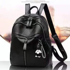 Damen PU Leder Rucksack – Multifunktionale Backpack-Tasche mit Ketten-Detail, Crossbody & Schultertasche, kompakter Daypack für Alltag & Schule