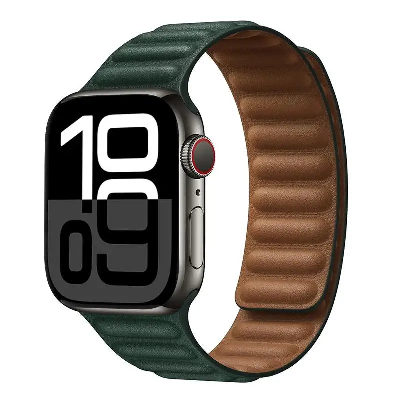 Magnetisches Lederarmband für Apple Watch – Original Leather Loop Strap 38–49 mm für Series 3–11, SE & Ultra 2