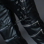 Herren Skinny Biker PU Lederhose – Slim Fit Motorrad-Hose aus Kunstleder für Club, Bühne &amp; Alltag (Ganzjahresmodell)