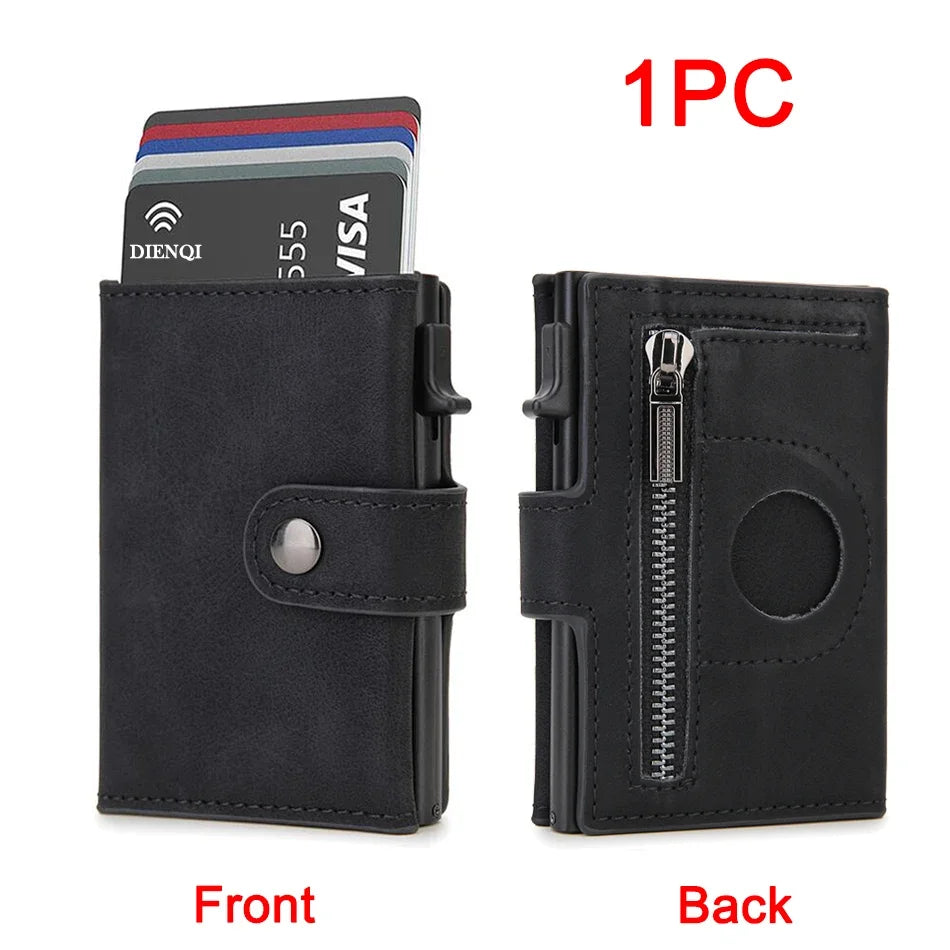 SMILEY SUNSHINE Herren RFID Carbon Fiber Mini Wallet – Slim Kreditkartenhalter mit AirTag Fach, Luxus Minimalistische Geldbörse