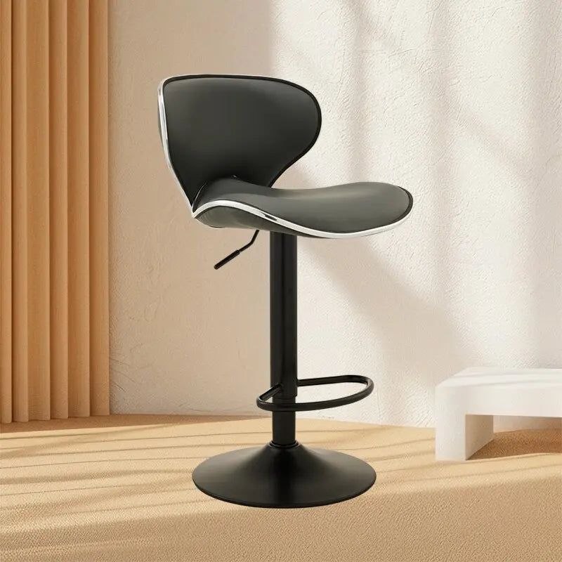 DUTRIEUX Designer Barhocker aus Leder – Höhenverstellbarer 360° Drehstuhl im modernen Look für Küche, Make-up & Wohnbereich