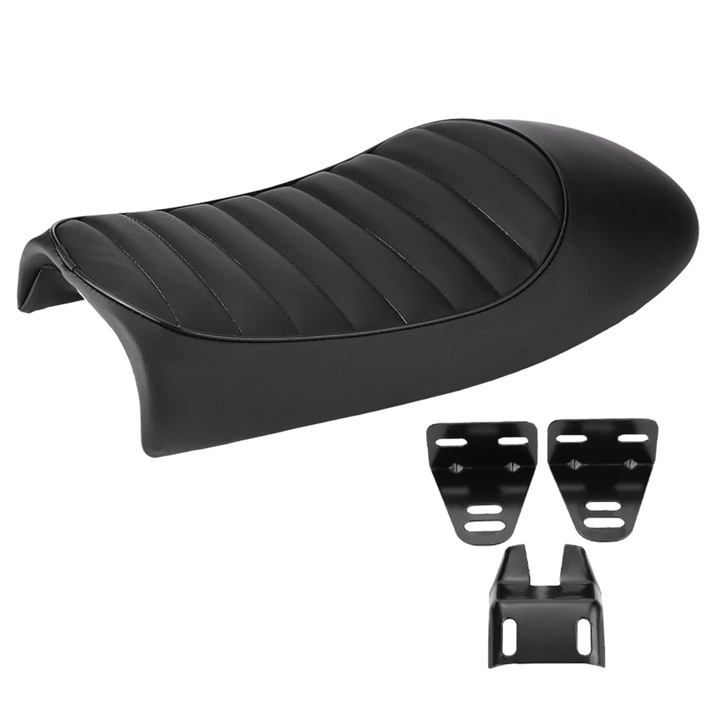Vintage Café Racer Motorradsitz aus PU Leder – Flacher Retro Sattel para CG125, GN y CB400SS 