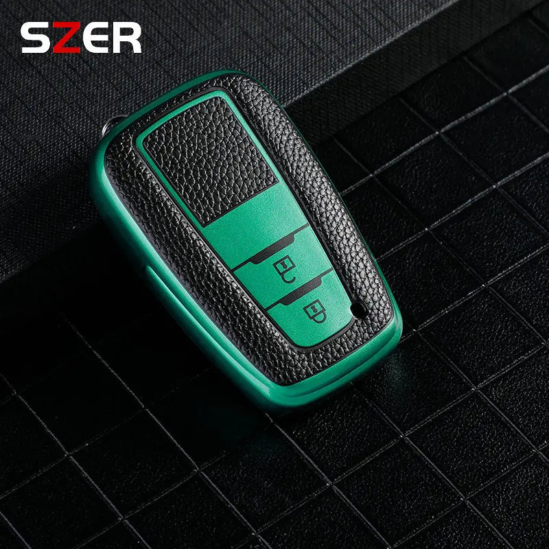 Premium Leder-TPU Autoschlüssel Hülle für Toyota – Robuste Key Cover Schale für Prius, Camry, Corolla, C-HR, RAV4 & Prado (ab 2018)