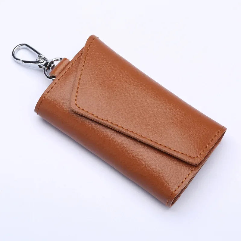Herren Schlüssel Etui aus echtem Leder – Premium Key Organizer & Keychain Wallet mit Kartenfach (11 × 6,5 cm)