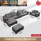 Smartes Leder-Ecksofa aus Rindsleder mit kabellosem Laden & Audio – Modernes Designer Sofa mit Massagefunktion und Stauraum