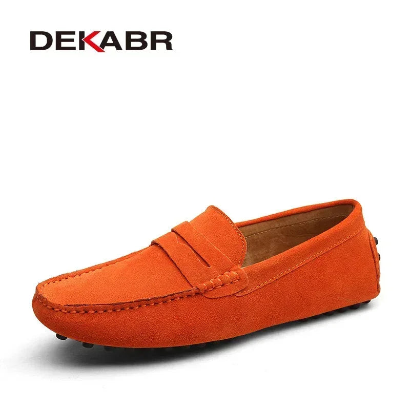DEKABR Herren Loafer aus echtem Rindsleder – Bequeme Slip-On Mokassins & Driving Shoes in großen Größen bis 49