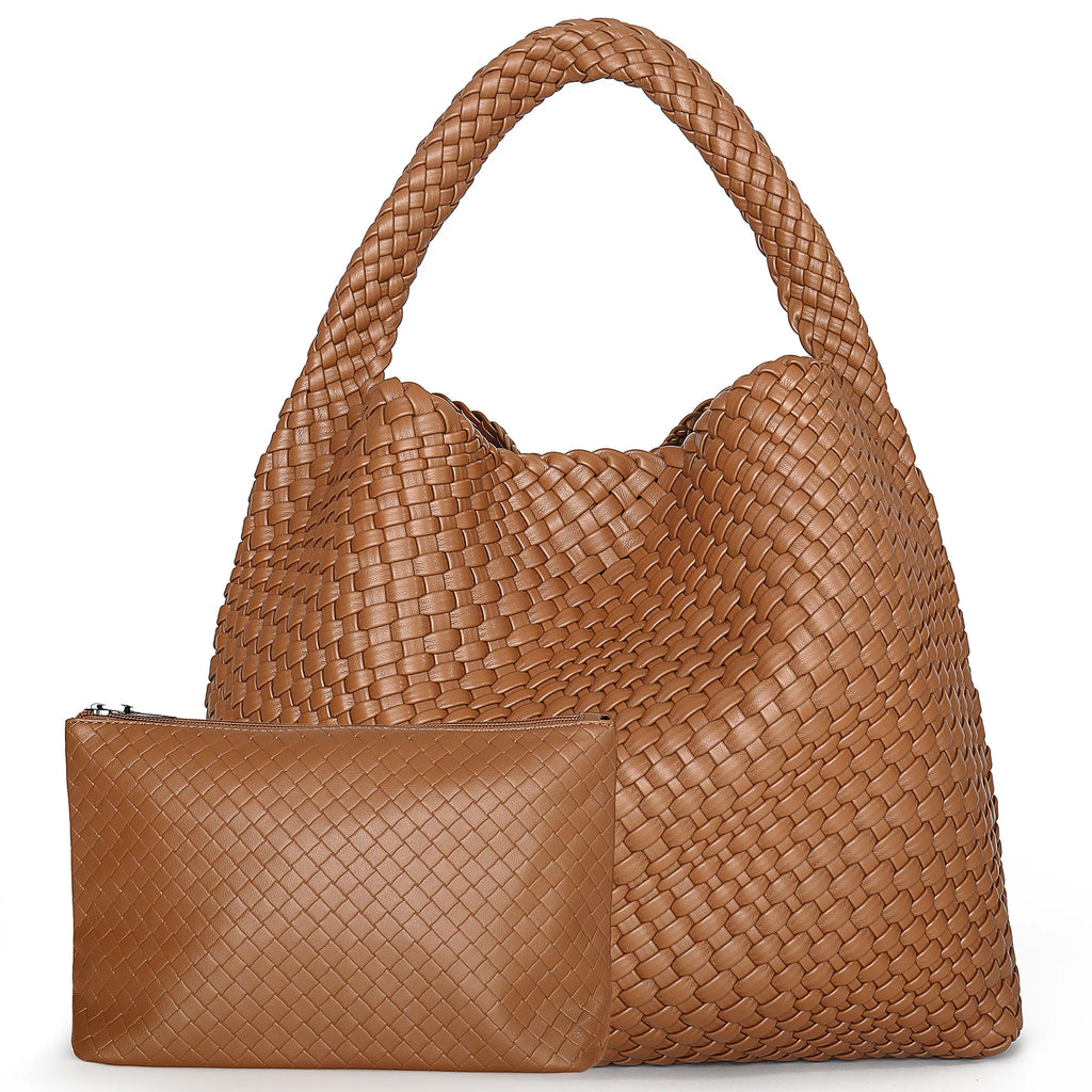 Sac fourre-tout en cuir pour femme – Grande pochette en cuir PU avec pochette pour le travail, le tourisme et les loisirs 