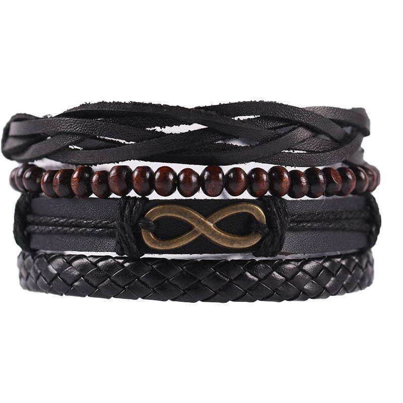 Geflochtenes Herrenarmband im Leder-Look – Trendiges Rundarmband mit silberfarbener Legierung, moderner Männer Armschmuck 06/2024