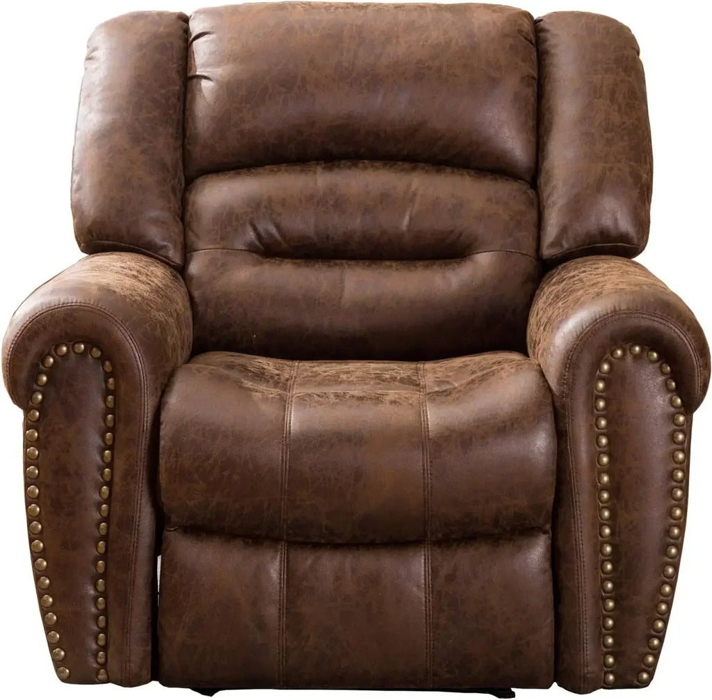 Fauteuil de relaxation électrique en cuir avec prise USB – Fauteuil inclinable simple classique pour salon et salle de bain (Nussbraun) 