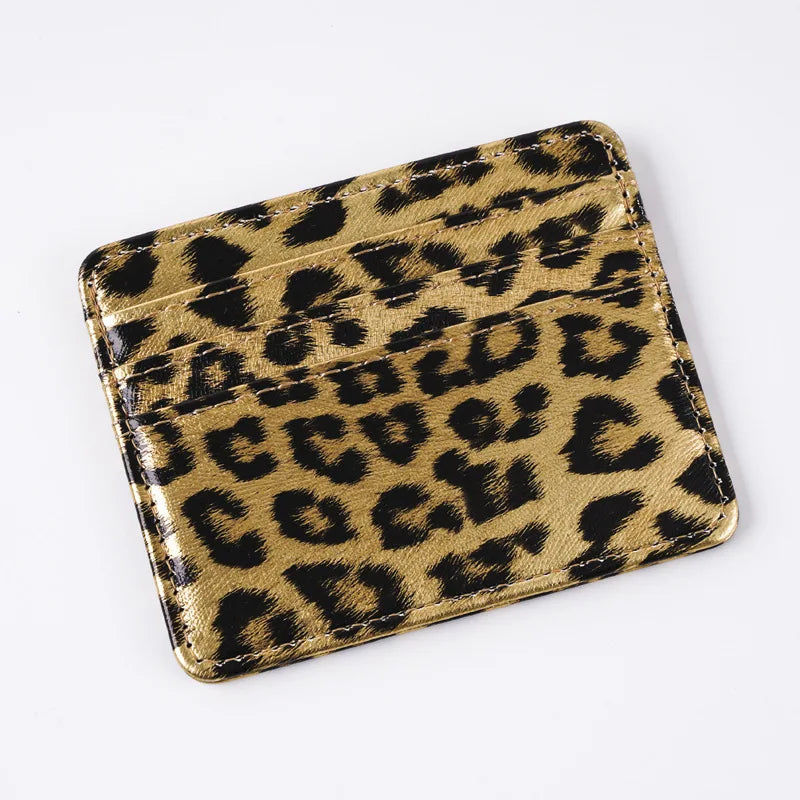 Leopard Kartenetui aus PU-Leder – Modischer ID- & Kreditkartenhalter im Animal-Design | Stylische Mini Wallet für Damen