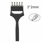 Ovaler Leder Lochstanzer für Uhrenarmbänder – Edelstahl Stichstanze mit 5 Zinken &amp; Wechselkopf für präzise Lederarbeiten 