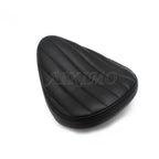Motos de asiento de cuero con estilo retro Cafe Racer – Flacher Universalsitz para Bobber &amp; Chopper, Stoßdämpfend y vintage-schwarz 