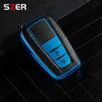 Funda de cuero premium de TPU para coche para Toyota – Funda robusta para llaves para Prius, Camry, Corolla, C-HR, RAV4 y Prado (desde 2018)