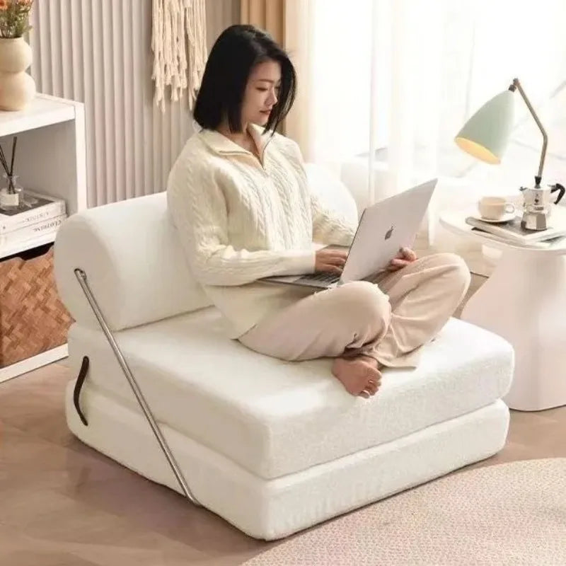 Klappbares Leder Einzelsessel Schlafsofa – Modernes Luxus Sofa & Bett für Wohnzimmer, Schlafzimmer & Tiny Homes