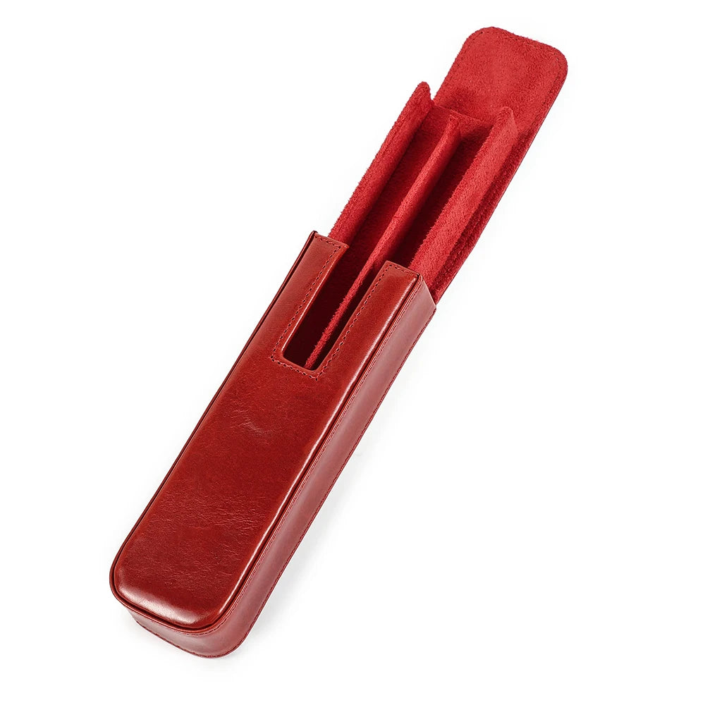Echtes Leder Füllfederhalter-Etui mit 2 Fächern – Elegantes Pen Case für Reisen, Büro & Schule