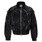 Mauroicardi Herren PU Lederjacke Schwarz – Veste de motard à manches longues et fermeture éclair dans le style streetwear de luxe Y2K