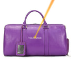 Große Reisetasche aus echtem Leder – Weiche Cowhide Travel Duffle Bag für Damen & Herren, schwarze Wochenend- & Schultertasche mit Schuhfach