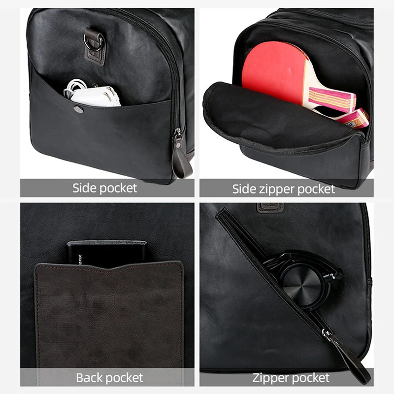 Bolso de viaje de cuero de PU: bolso de mano Wasserdichte Weekender &amp; Overnight, grande para negocios, deportes y bolsos de mano para mujeres y hombres