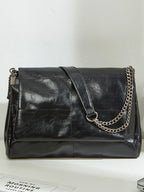 Sac fourre-tout à chaîne pour femme 2024 – Grande capacité de transport en cuir PU, élégant sac à bandoulière simple sous les bras pour le printemps/l'été