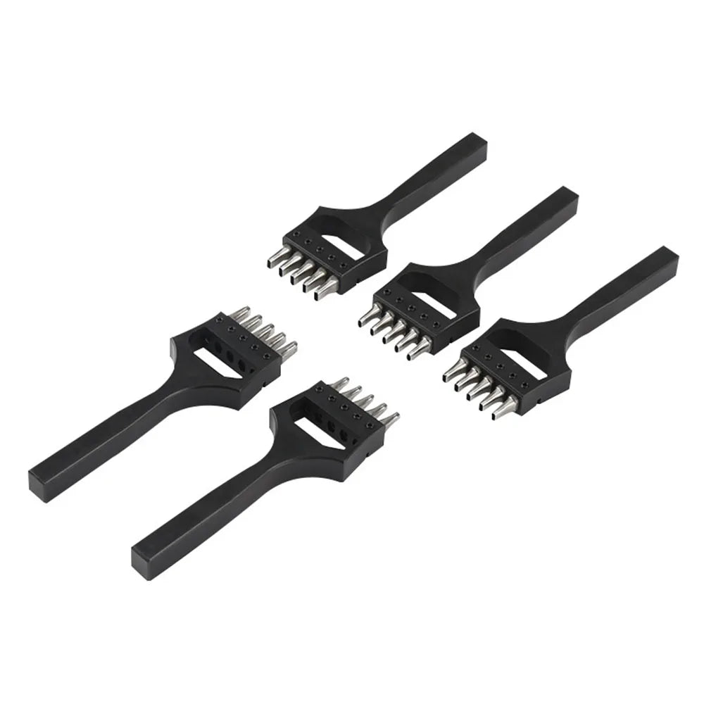 Ovaler Leder Lochstanzer für Uhrenarmbänder – Edelstahl Stichstanze mit 5 Zinken &amp; Wechselkopf für präzise Lederarbeiten 