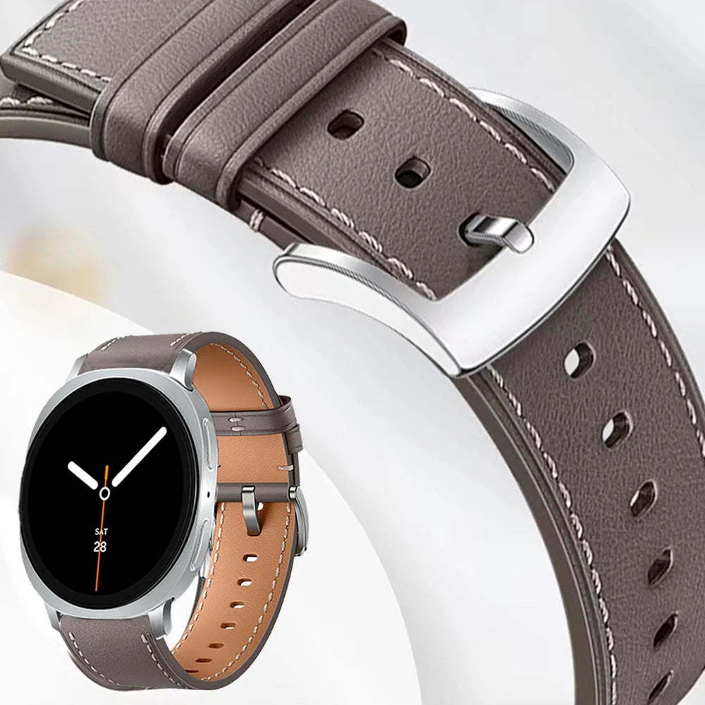 Leather Watch Strap For Samsung Galaxy Watch 8 40/44mm/ 8 Classic 46mm Adjustable Wrist Bands For Samsung Watch8 Bracelet Correa
