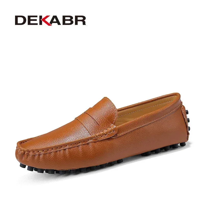 DEKABR Herren Loafer aus echtem Rindsleder – Bequeme Slip-On Mokassins & Driving Shoes in großen Größen bis 49