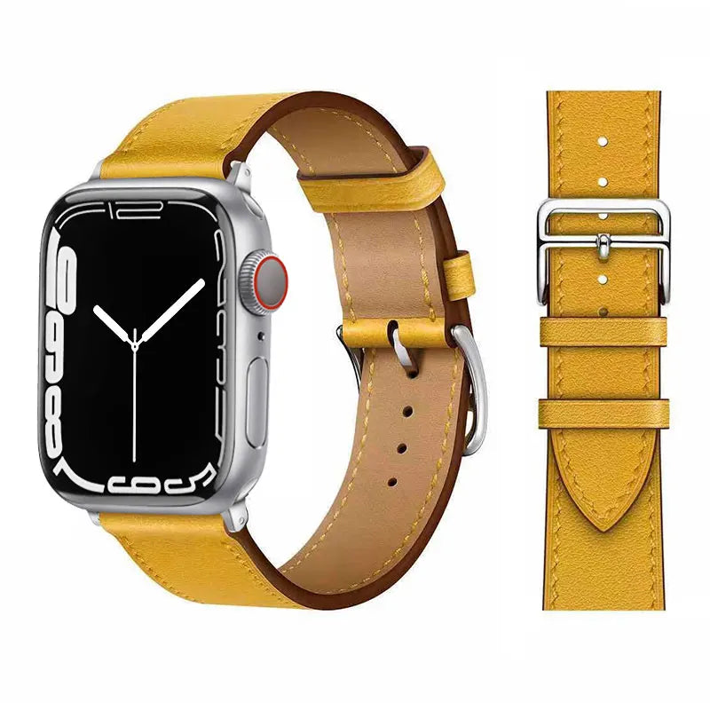 Echtes Lederarmband für Apple Watch – Hochwertiges iWatch Armband 38–49 mm für Series SE, 3–10 & Ultra mit Metallschließe