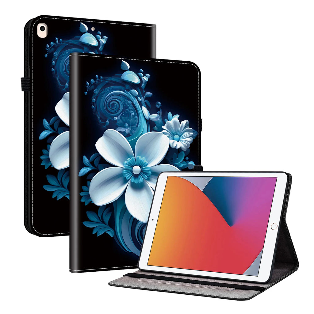 Funda de cuero premium para iPad Air 11 y 13 (2025), iPad Pro 11 y 13 (2024/2025), iPad 10.9 (2022), iPad 5.–8. Generación y iPad mini – Stoßfeste Schutzhülle aus PU-Leder